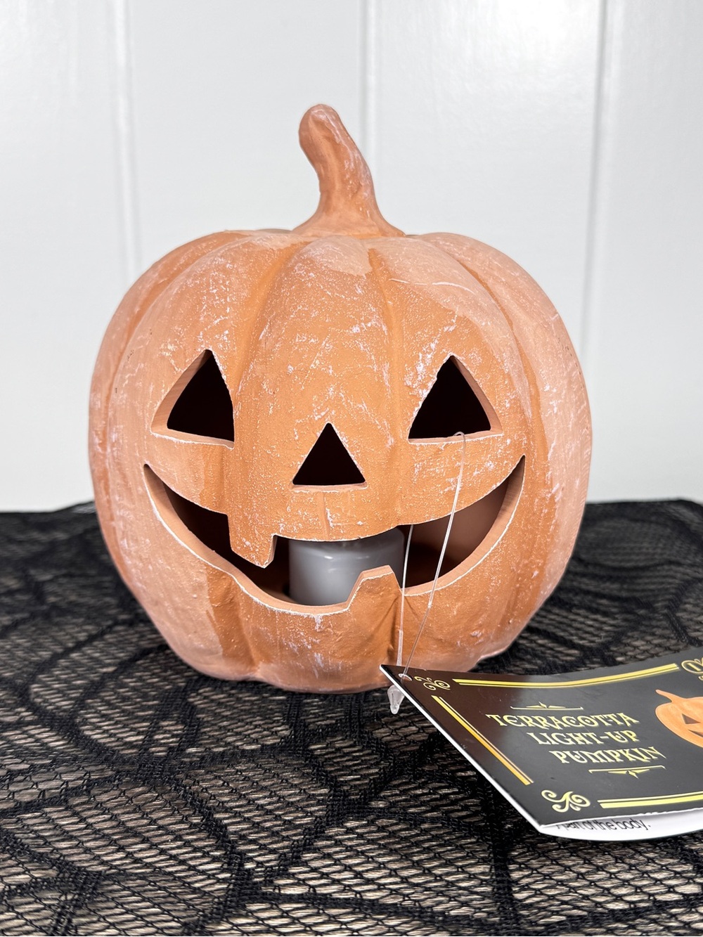 NEW Target Bullseye Playground Light Up Terracotta Pumpkin Halloween Decor